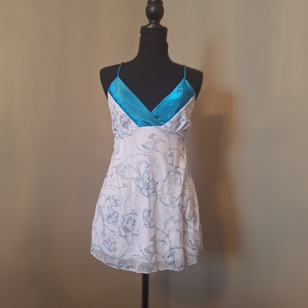 Babydoll Glitter Sparkle Cami Fairy Whimsical Sheer Layer Sz L (or M)